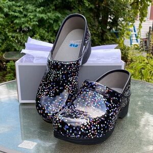 Dansko Multicolor Polka Dot Clogs Size 40